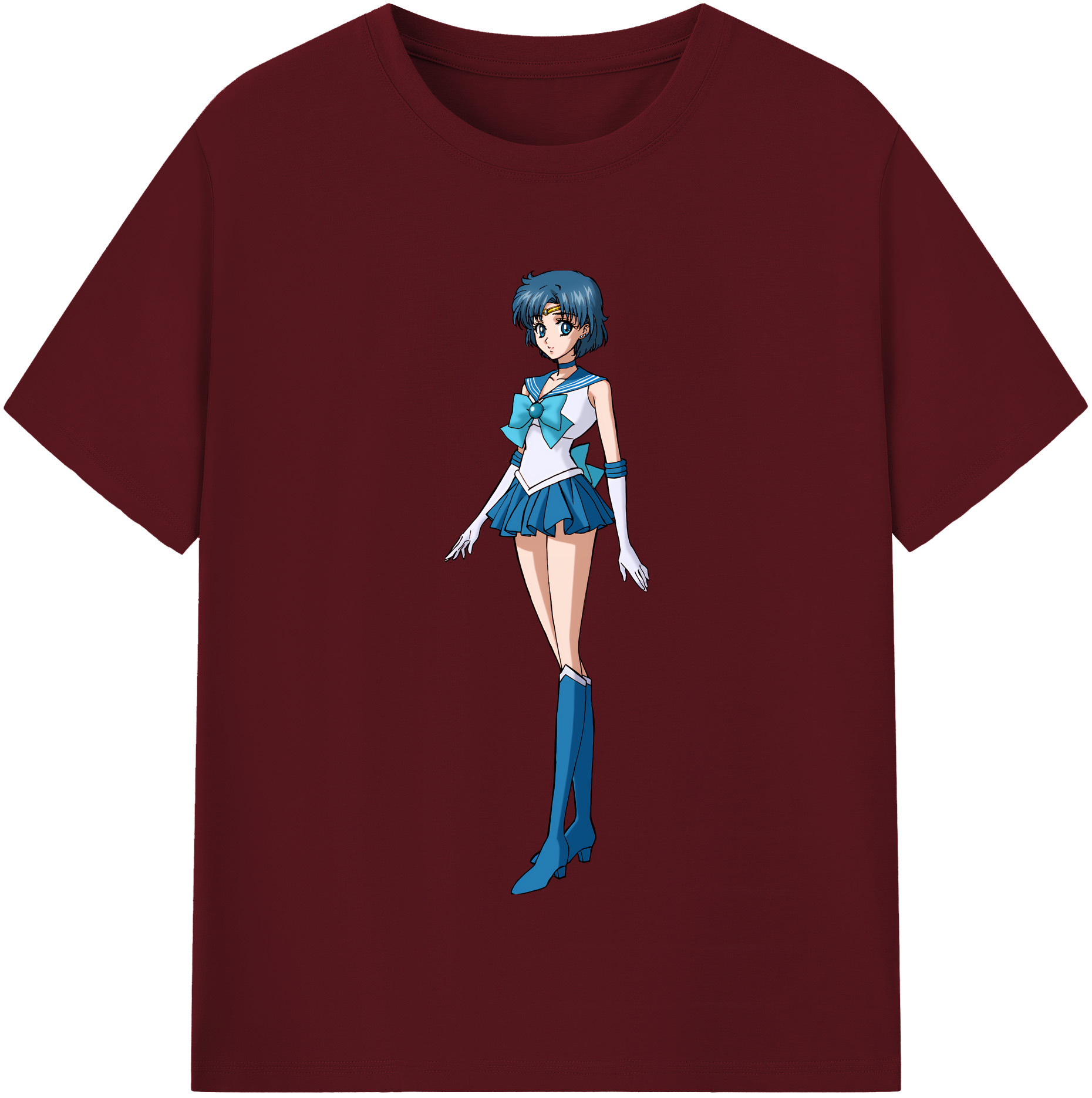 （画像用） 美少女戦士セーラームーン 水野 亜美 みずの あみ Sailor Moon Mizuno Ami 綿100％半袖Tシャツ（フロントプリント）